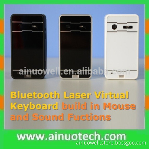 2015 New Design Mini Wireless Bluetooth Virtual Laser keyboard build in Mouse and Sound Fuction
